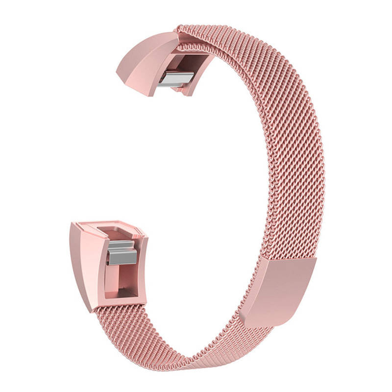 Magnetic Milanese Stainless Steel Strap  For Fitbit Alta/Alta HR Fashion Accessorie-Rose Pink