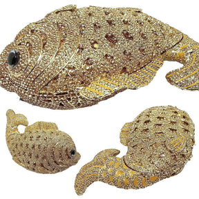 Mini Women Fish Evening Bags Crystal Clutch Purse Rhinestone Handbags with Chain-7