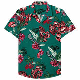 Cotton Regular Fit Short Sleeve Casual Hawaiian Shirt for Men-Green