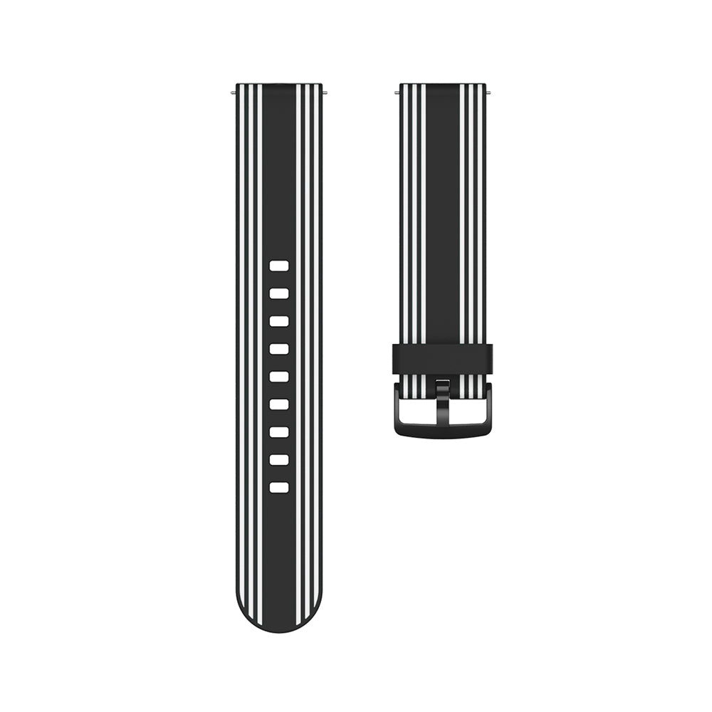 Silicone Band Striped Watch Band For Samsung Galaxy Watch 42/46mm Gear S3 Frontier/Classic(Black White)