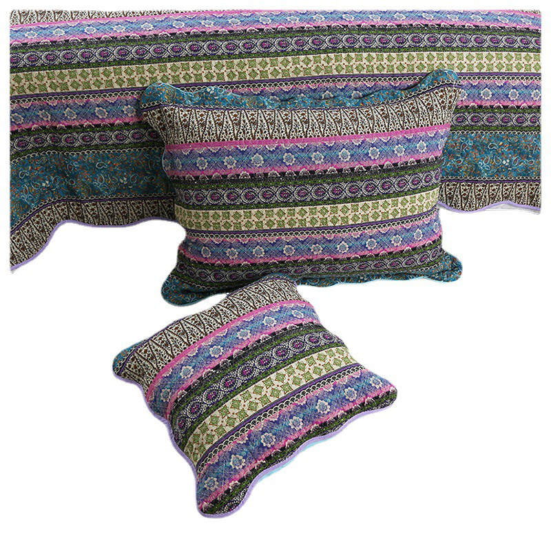 Pack of  3 Cotton Bedspreads Bohemia Coverlet Lightweight Bedcover Bedding