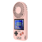 Handheld Game Console with USB Fan Built-in 500 Classic Games for Kids Adult-Pink