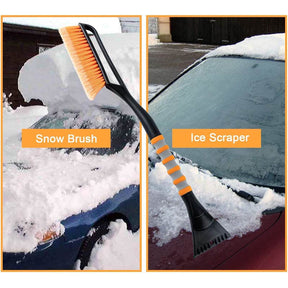 2 in 1 Detachable Snow Brush Ice Scraper with Ergonomic Foam Grip for Cars Trucks-Orange