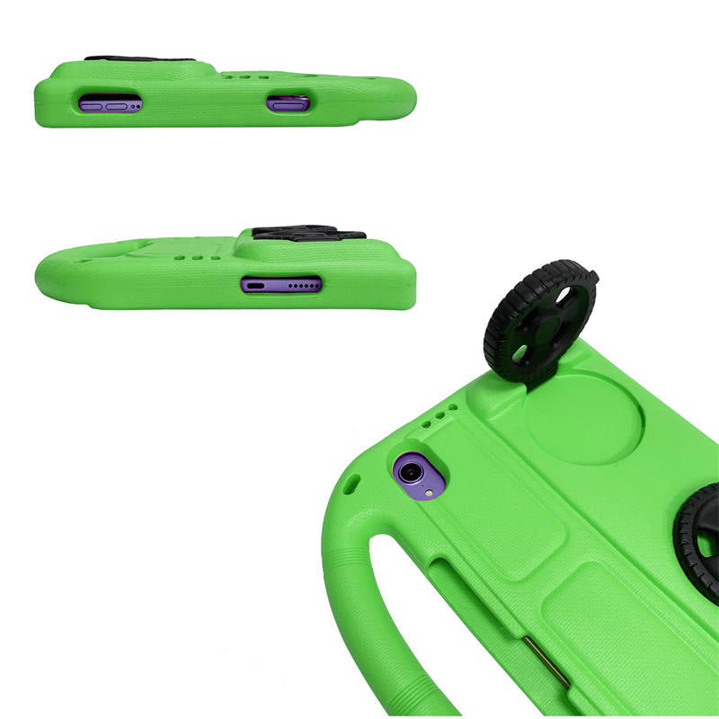 Wheel iPad Case For iPad Mini 6 Shockproof Stand Cover With Handle Stand-Green