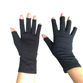 Winter Half Finger Outdoor Sport Driving Riding Cotton Breathable Gloves-Black-LYX-08062-2