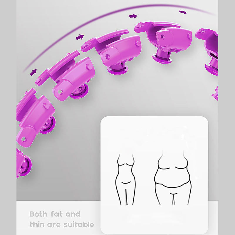 Smart Weighted Hoola Hoop 24 Detachable Knots Adjustable Size Exercise Hoops-Purple