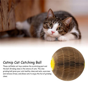 Cardboard Scratching Ball Catnip Pet Cat Toys-Round Shape