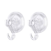 2 Pcs Bathroom Clear Suction Hooks Reusable Vacuum Suction Cup Hook Multi-Use for Home