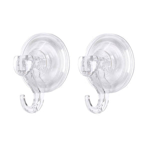 2 Pcs Bathroom Clear Suction Hooks Reusable Vacuum Suction Cup Hook Multi-Use for Home
