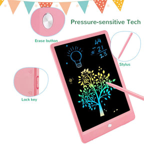 LCD Writing Tablet Doodle Board 10Inch Drawing Tablet Toys Girls Boys-Pink