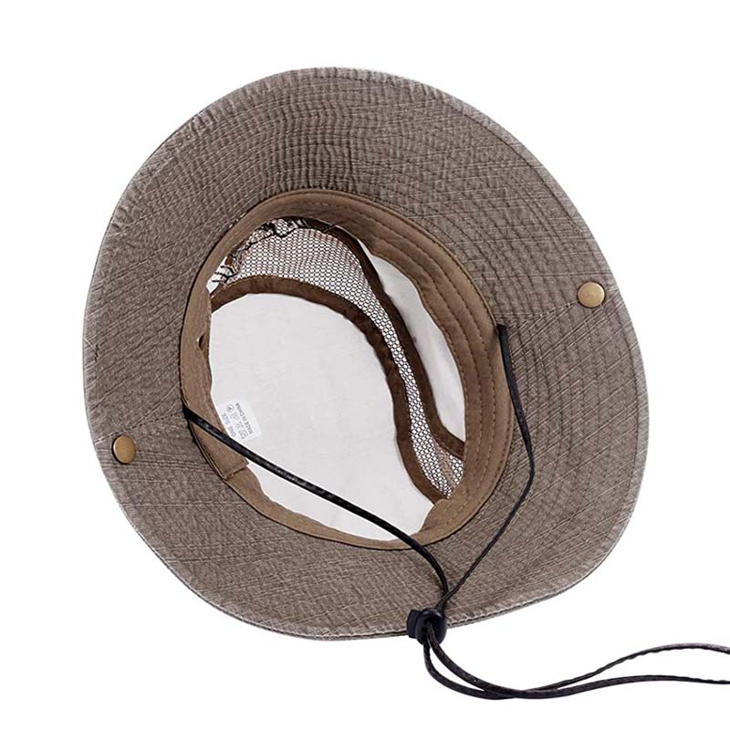 Sun Hat Wide Brim Fisherman Hat Safari Boonie Hat-Khaki