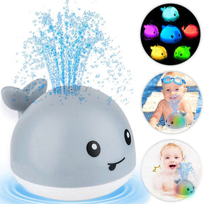 Baby Bath Toys Whale Light Up Sprinkler Bathtub Toys for Boys Girls-Gray