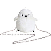Women Cute Chick Plush Crossbody Bag Chic Small Cell Phone Wallet For Girls-White