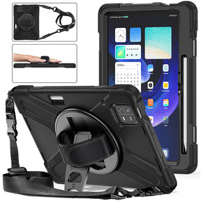 Onepiece Tablet Case for Xiaomi Pad 6 Rugged Lightweight Cover with Handle Strap Shoulder Strap -Black