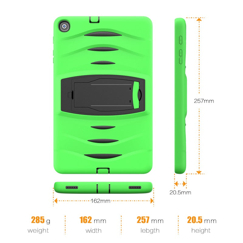 Shock Wave Kickstand Case Anti-Fall Protection For Samsung Tab A 10.1 T510/T515(2019)-Green