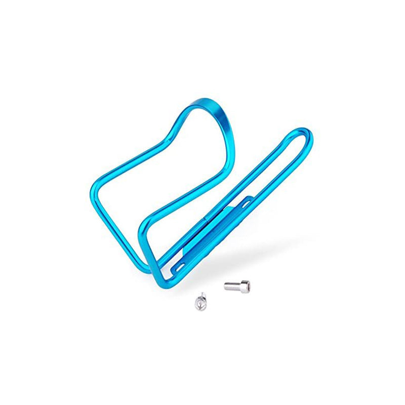 Lightweight Aluminum Alloy Bicycle Water Bottle Cage Holder for Outdoor Activities Drilled Holes Required-Blue
