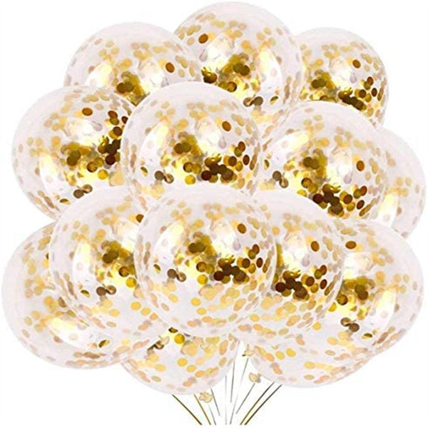 12 inches Golden Confetti Latex Balloons for Party Decorations Wedding Marry -Gold