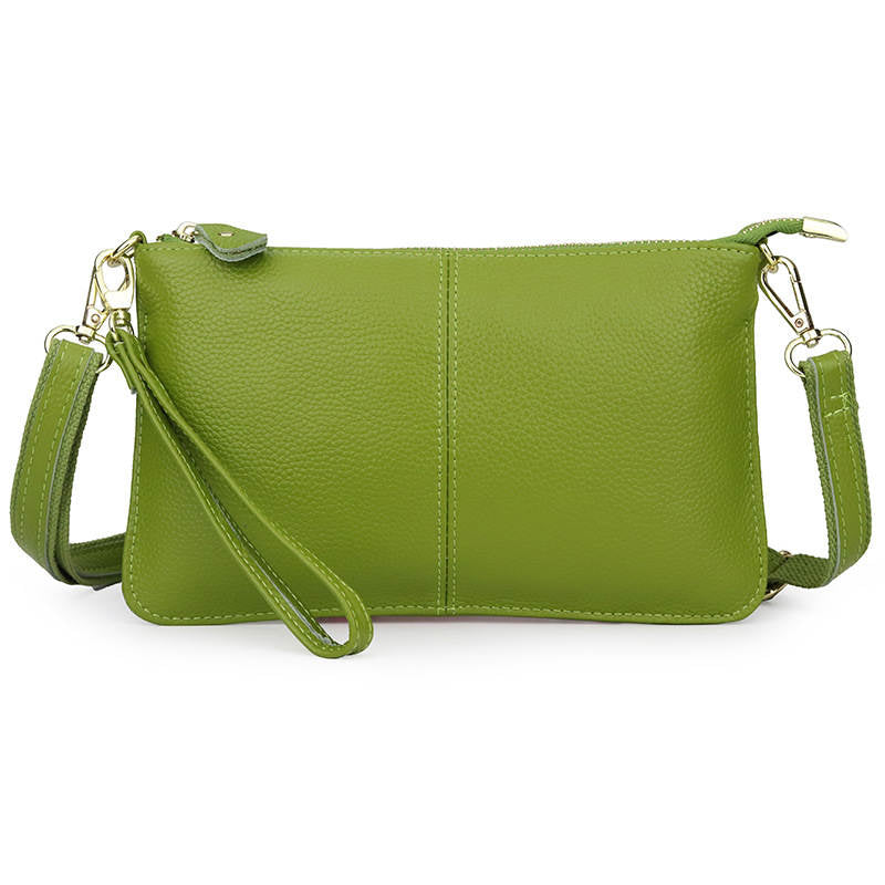 Leather Clutch Small Envelope Crossbody Bags for Women-Green