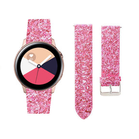 Glitter Leather Bands For Samsung S3/Galaxy Watch 46mm(Pink)