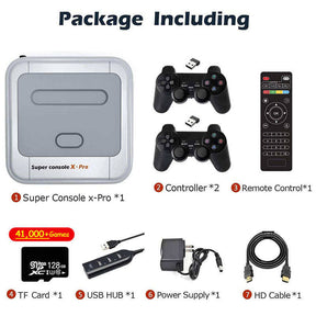 40000 Games Super Console X Pro 4K HD TV Up to 5 Players for PSP/N64/DC/PS-128g