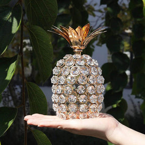 Sparkly Crystal Beads Pineapple Ornament for Home Party Festival