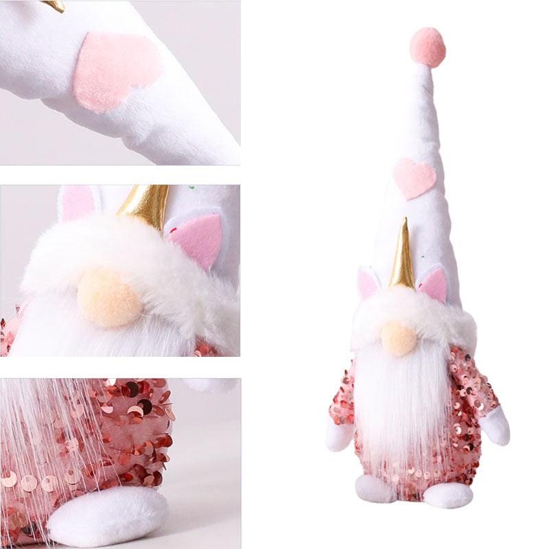 2Pcs Unicorns Gnomes Plush Doll Birthday Party Decoration Gift