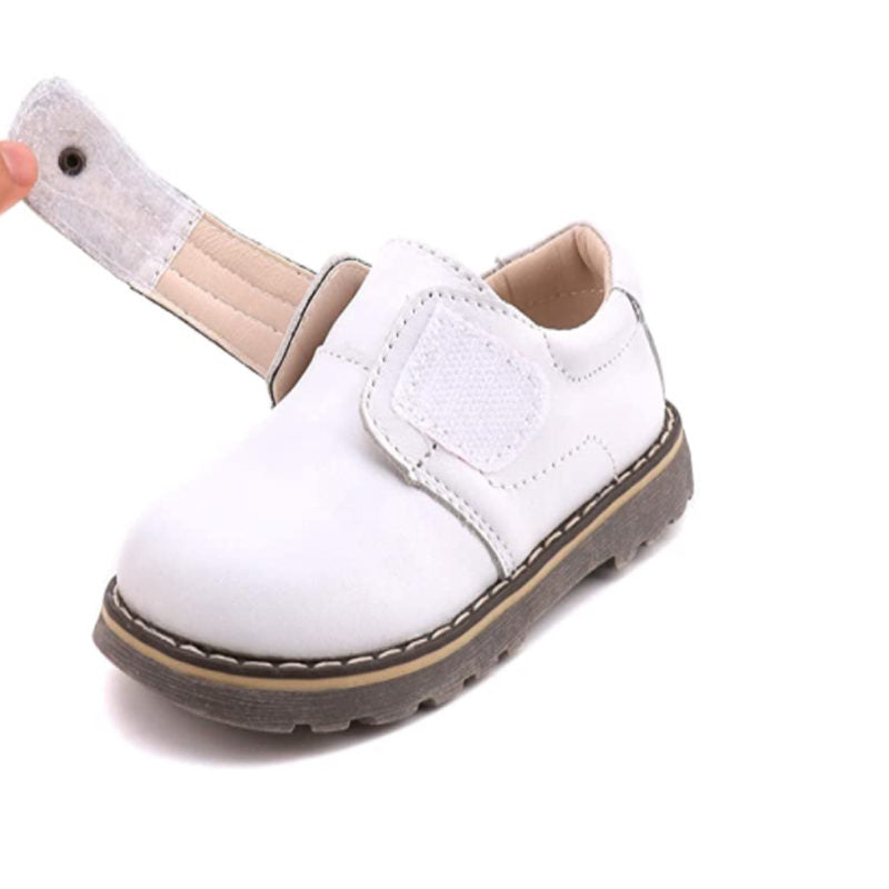 Toddler Boys Leather Loafers British Style Comfort Oxford Dress Shoes-White