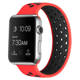 Sports Breathable Silicone Solo Loop Watchband for Apple Watch Series 6/5/4/3/2/1/SE-RedBlack