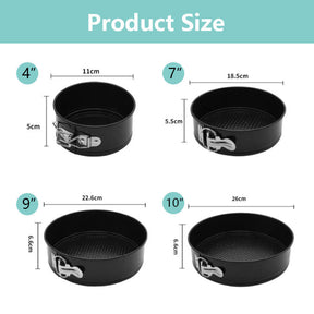 4Pcs Round Cake Pan Removable Bottom Bakeware Sets