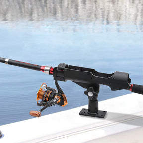 2 Pack Adjustable Boat Fishing Rod Holder Rotatable with Combo Mount-Black