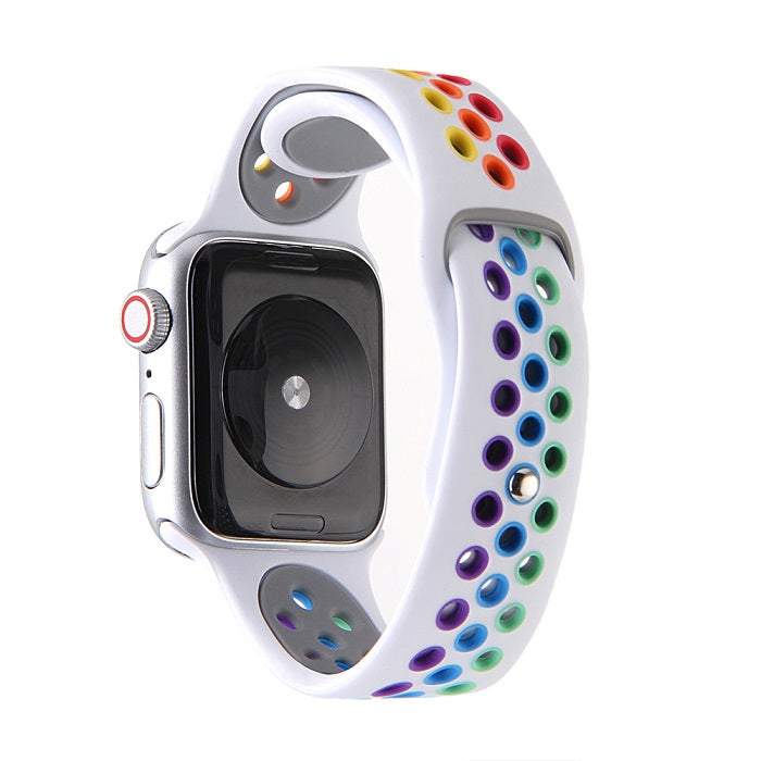 Rainbow Nike Watch Strap For Apple iWatch Series-White