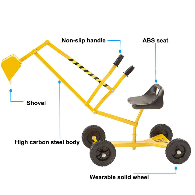 Kids Excavator with Wheels Great for Outdoor Play Sand Beach Toy