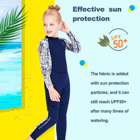 Adore Kids Wetsuit 2.5mm Warm One-piece Long-sleeved Thickened Wetsuit For Big Kids -M150557K-Navy