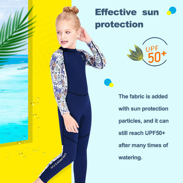 Adore Kids Wetsuit 2.5mm Warm One-piece Long-sleeved Thickened Wetsuit For Big Kids -M150557K-Navy