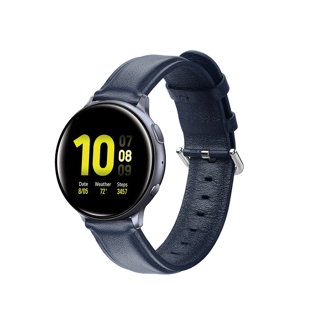 D Buckle Leather Watch Band For Samsung Galaxy Watch 42/46mm Gear S3 Frontier/Classic(Navy Blue)