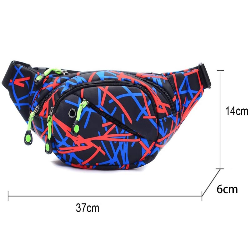 Fashion Waist Bag Casual Wallet with Adjustable Belt for Outdoor Events Running-Black