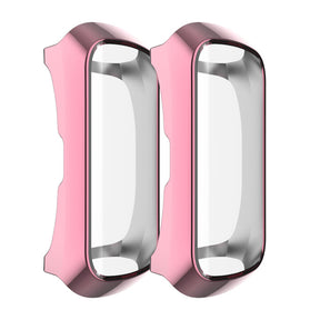 TPU Soft Slim Plating Full-Around Protective Watch Case Cover For Samsung Fit E-Pink