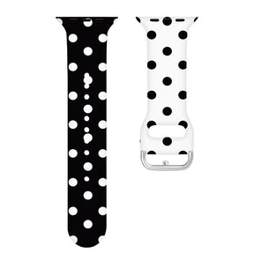 Silicone Printed Watch Band Wave Point for iWatch Series SE/6/5/4/3/2/1