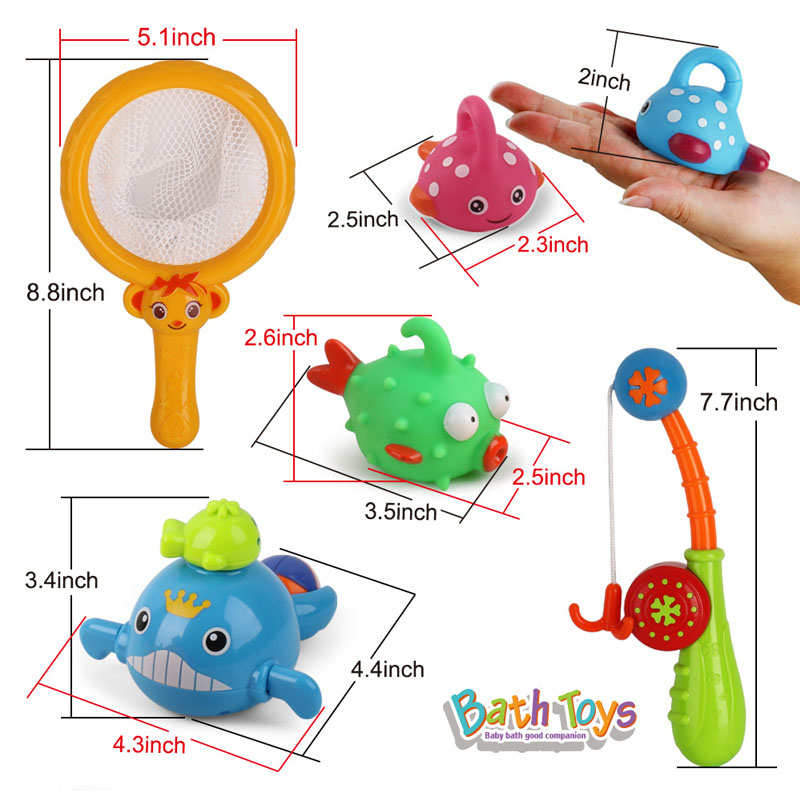 12Pcs Baby Bath Toys Fishing Games with Stacking Cups for 14 Months and up