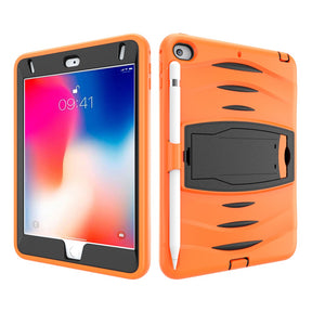 Shock Wave Design Kickstand Case Anti-Fall Protection With Pencil Holder For 7.9inch iPad Mini 4/5-Orange