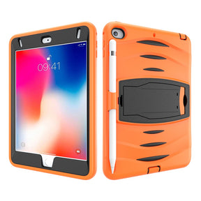 Shock Wave Design Kickstand Case Heavy Duty Rugged Anti-Fall Protection With Pencil Holder For 7.9inch iPad Mini 4/5-Orange