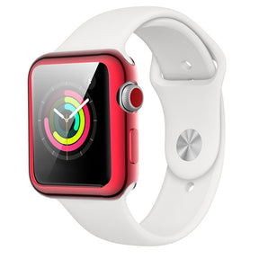 TPU Plated Cover Scratch-Proof Smartwatch Protective Case for iWatch Series SE/6/5/4/3/2/1-Red