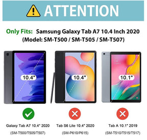 Morandi Tablet Case For Samsung Galaxy Tab A7 10.4 T500/T505/T507/T505N 2020 Kids Safe Shockproof Protective Cover With Kickstand+Strap-Emerald Green