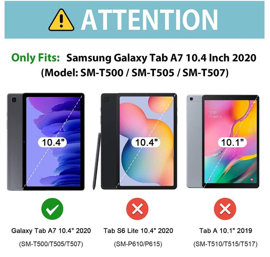 Morandi Tablet Case For Samsung Galaxy Tab A7 10.4 T500/T505/T507/T505N 2020 Kids Safe Shockproof Protective Cover With Kickstand+Strap-Emerald Green