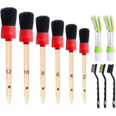 11 Pcs Car Detailing Brush Set for Cleaning Wheels Interior Exterior Leather-Red