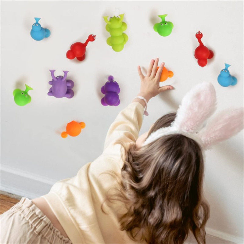 40 Pcs Kids Bath Toys Silicone Animal Sucker with Dinosaur Eggshell Storage