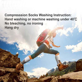 3 Pairs Sport Compression Socks Knee-Length for Nurse Edema Diabetic Sports Socks-Blue