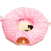 Cat Tunnel Soft Bed with Central Mat Foldable Toy-2