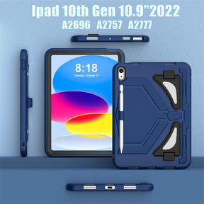 Kids Case Heavy Duty Shockproof with Kickstand for iPad 10th 2022-NavyBlue