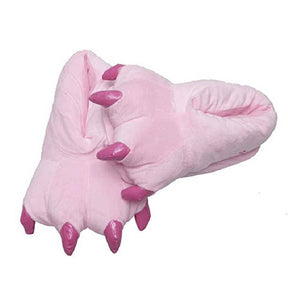 Unisex Soft Plush Home Slippers Animal Paw Claw Shoes-Pink